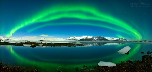 NOČNÍ PANORAMA (Jökulsarlón, Island)