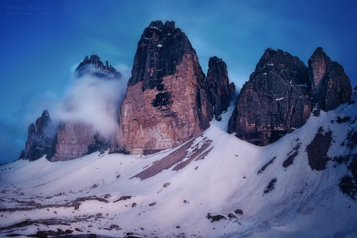 STMÍVÁNÍ U TRE CIME (Dolomity, Itálie)